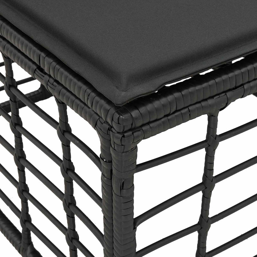 4-Zits Tuin Sofa Armloos met kussen 4 pcs Zwart poly rattan