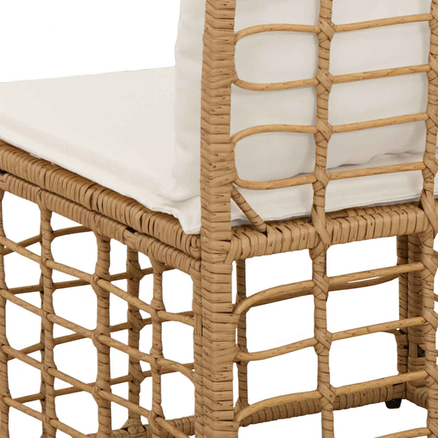 4-Zits Tuin Sofa Armloos met kussen 4 pcs Naturel poly rattan