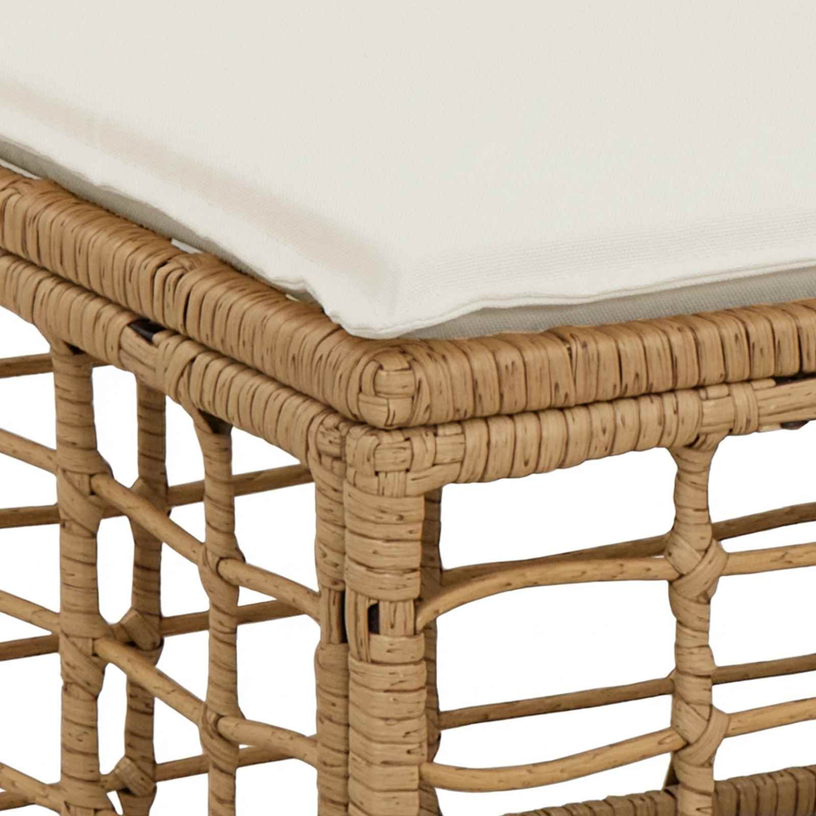 4-Zits Tuin Sofa Armloos met kussen 4 pcs Naturel poly rattan