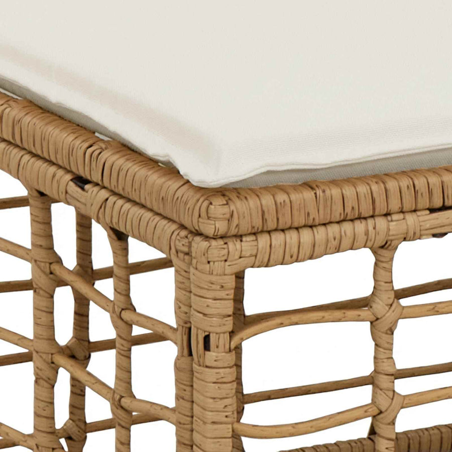4-Zits Tuin Sofa Armloos met kussen 4 pcs Naturel poly rattan