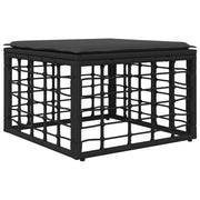 Tuinvoetenbank poly rattan 55x55x37 cm zwart