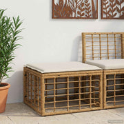 Voetenbank poly rattan 55x55x37 cm naturel
