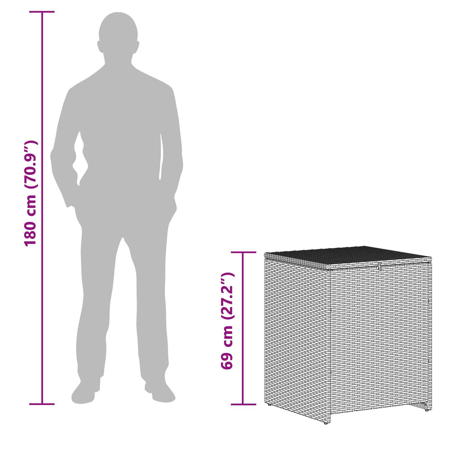 Kussenbox 55 x 55 x 69 cm staal