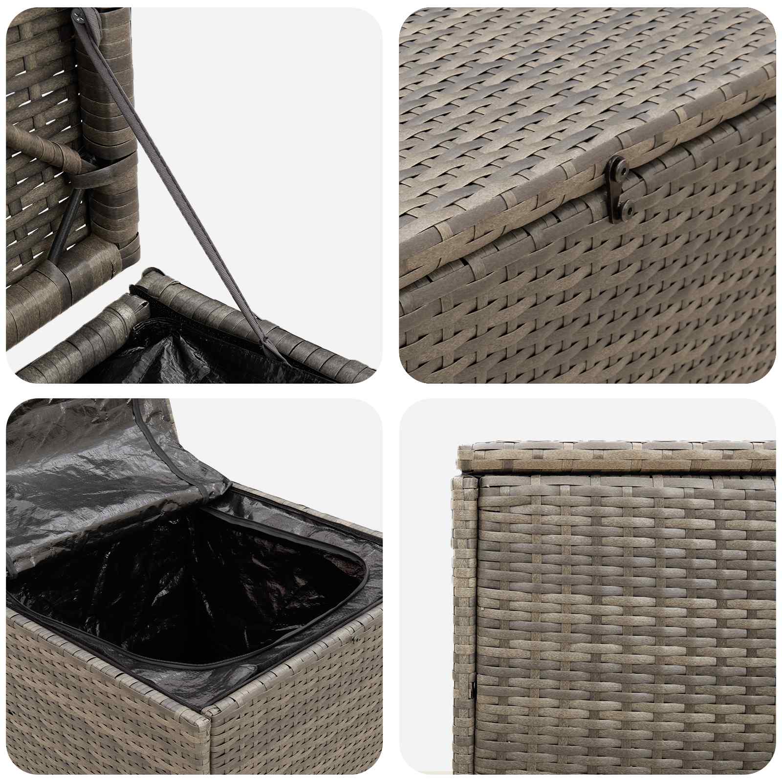 Kussenbox 55 x 55 x 69 cm staal