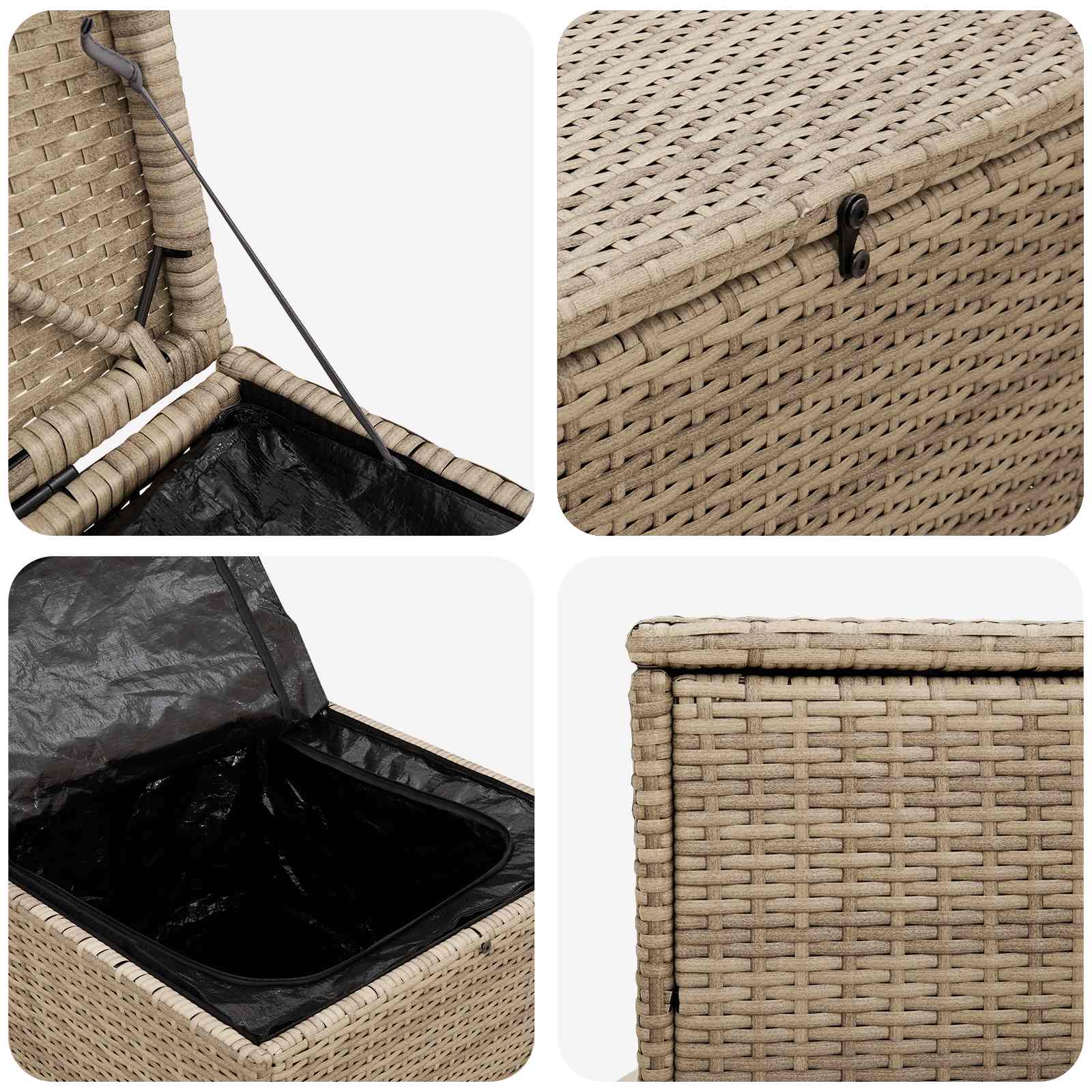 Kussenbox 55 x 55 x 69 cm staal