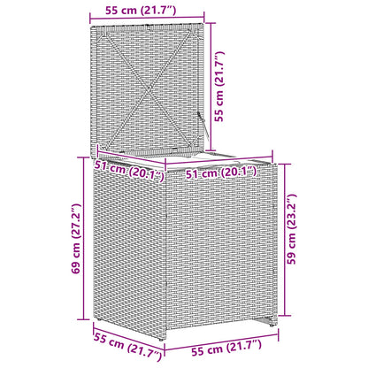 Kussenbox 55 x 55 x 69 cm staal