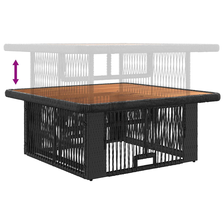 Tuin eettafelset met kussen 3 pcs Beige en Crème poly rattan