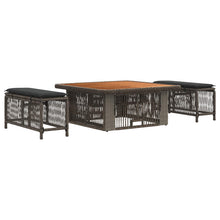 Tuin eettafelset 3 pcs Grijs en Donkergrijs poly rattan