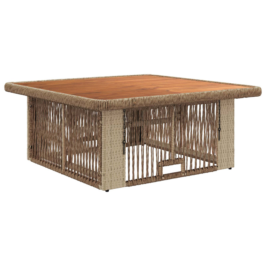 Tuin eettafelset met kussen 3 pcs Beige en Crème poly rattan