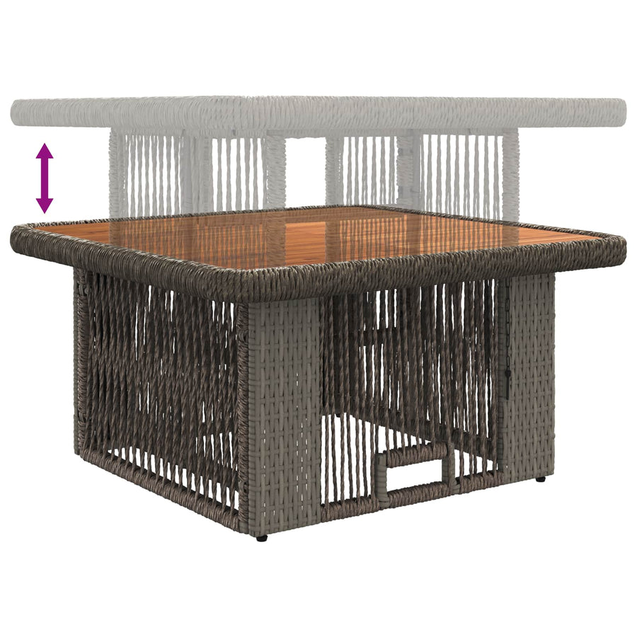 Tuin eettafelset 3 pcs Grijs en Donkergrijs poly rattan