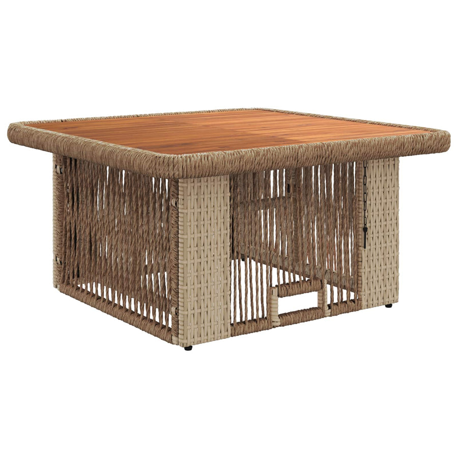Tuin eettafelset met kussen 3 pcs Beige en Crème poly rattan