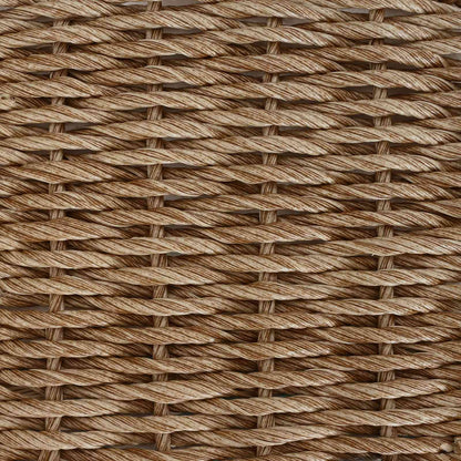 Tuin eettafelset met kussen 3 pcs Beige en Crème poly rattan