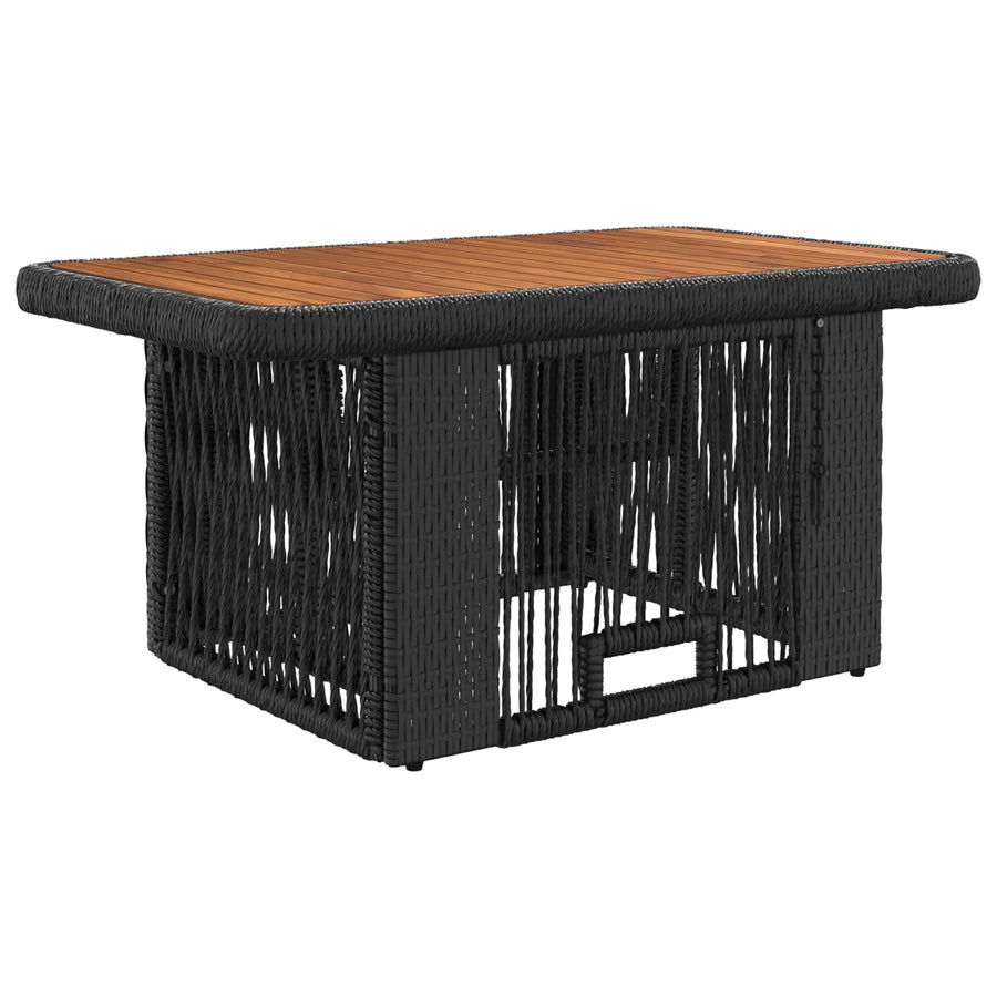 Tuin eettafelset met kussen 3 pcs Zwart en Crème poly rattan