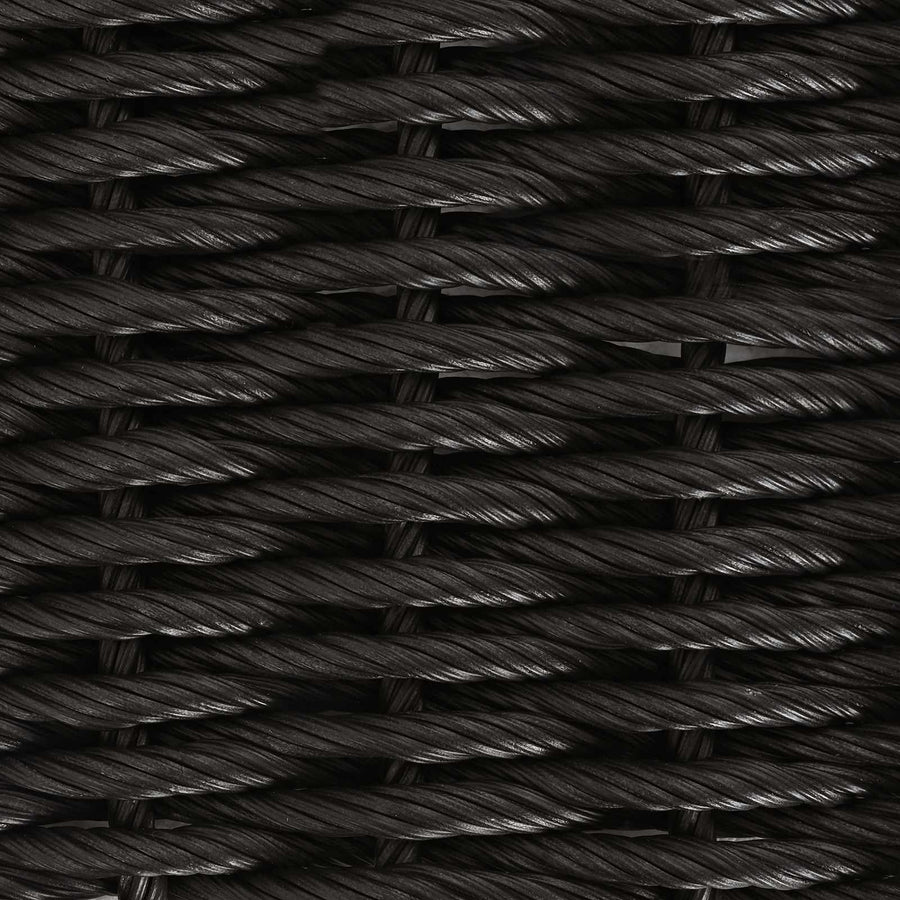 Tuin eettafelset met kussen 3 pcs Zwart en Crème poly rattan
