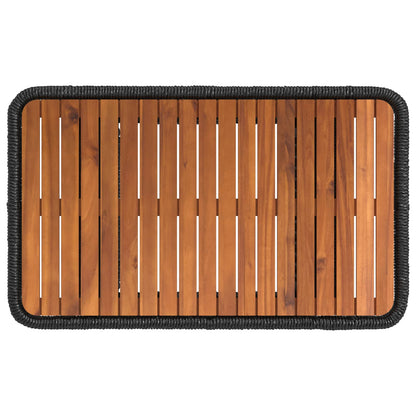 Tuin eettafelset met kussen 3 pcs Zwart en Crème poly rattan