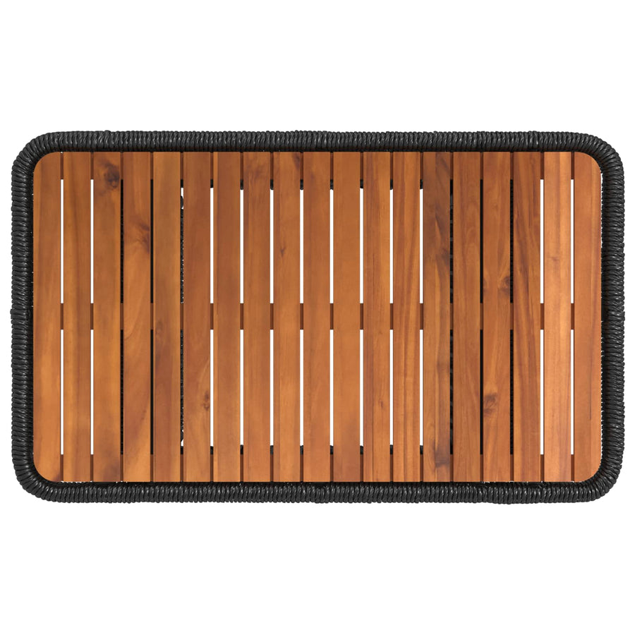 Tuin eettafelset met kussen 3 pcs Zwart en Crème poly rattan