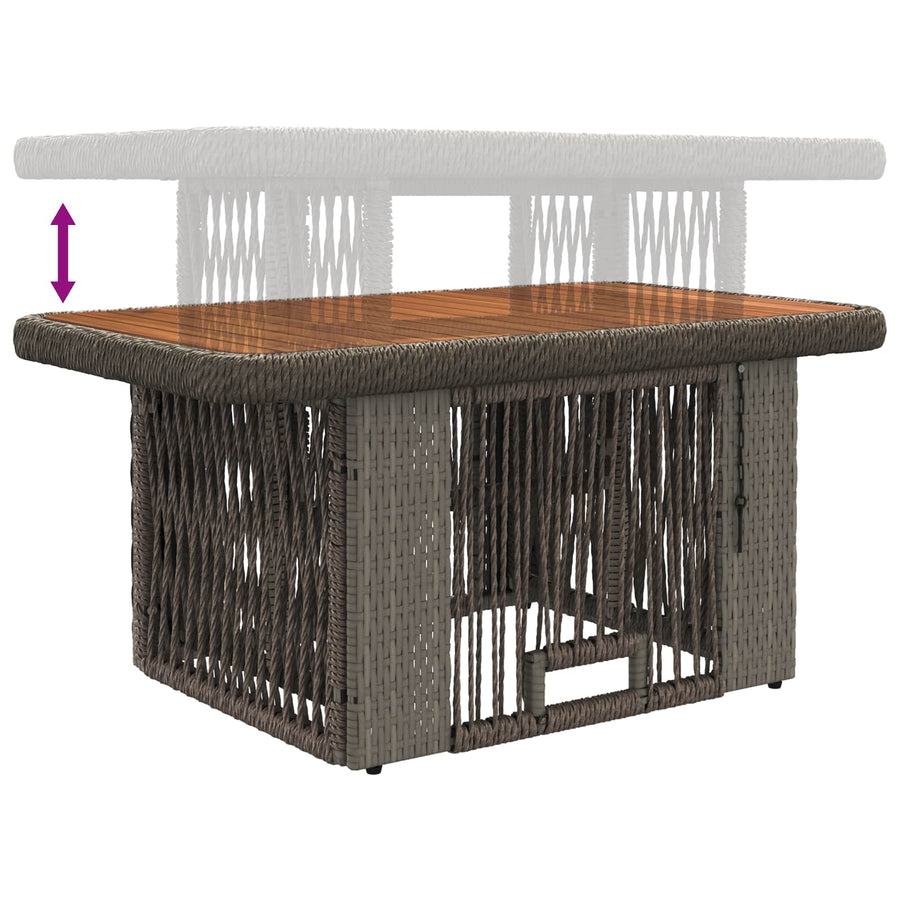 Tuin eettafelset 3 pcs Grijs en Donkergrijs poly rattan
