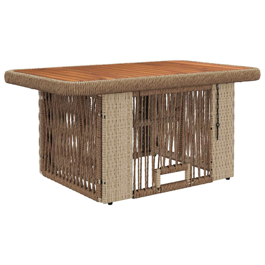 Tuin eettafelset met kussen 3 pcs Beige en Crème poly rattan