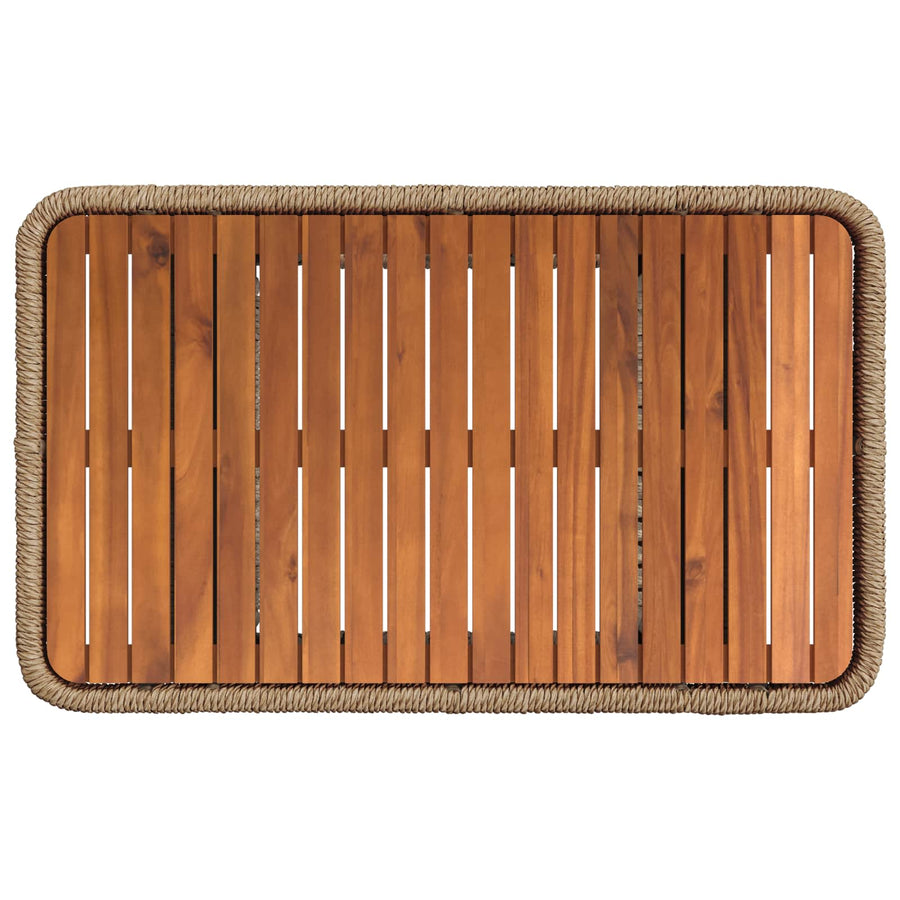 Tuin eettafelset met kussen 3 pcs Beige en Crème poly rattan