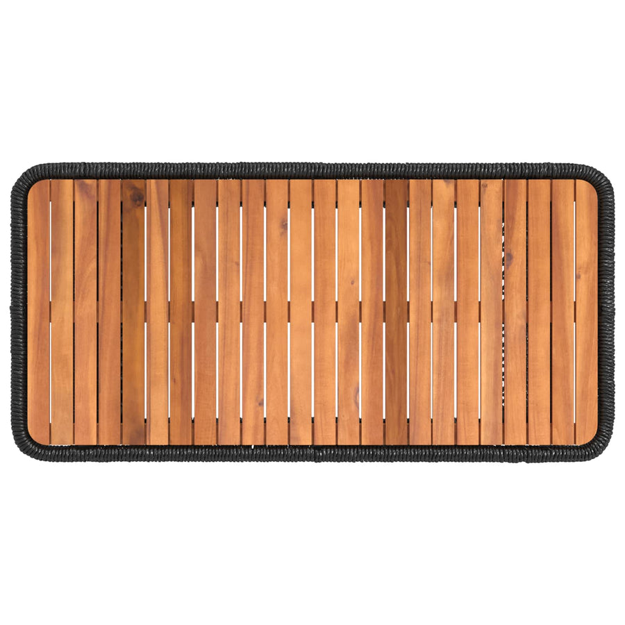 Tuin eettafelset met kussen 4 pcs Zwart en Crème poly rattan