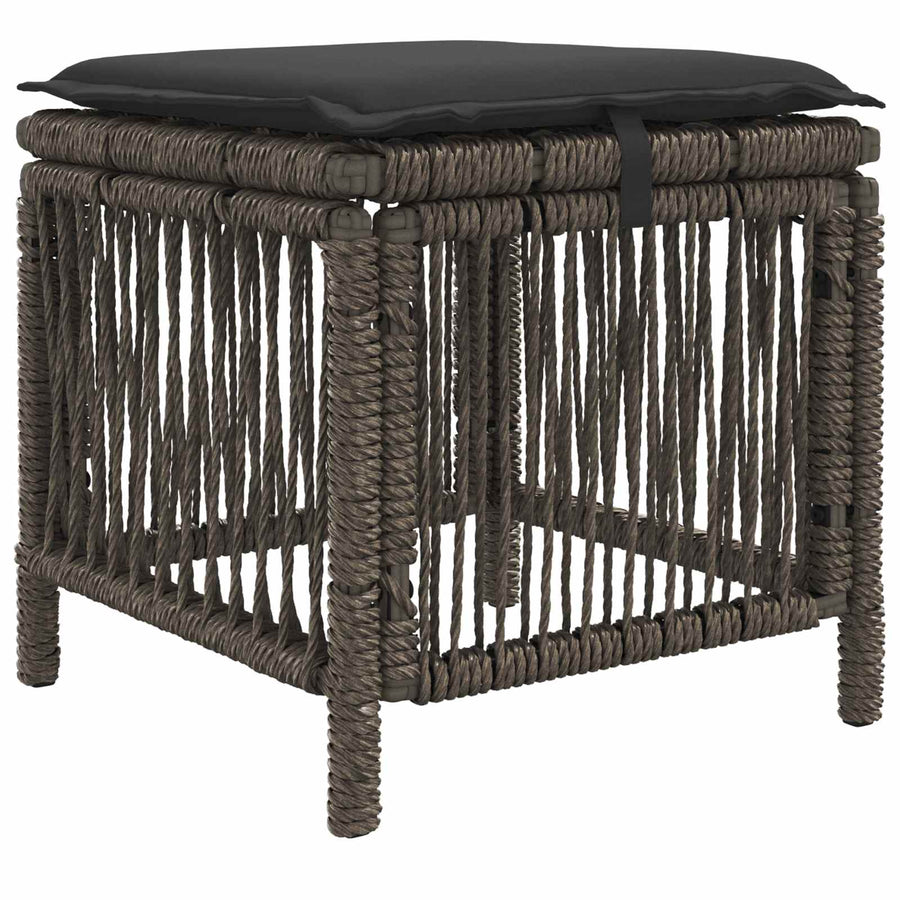 Tuin eettafelset 4 pcs Grijs en Donkergrijs poly rattan