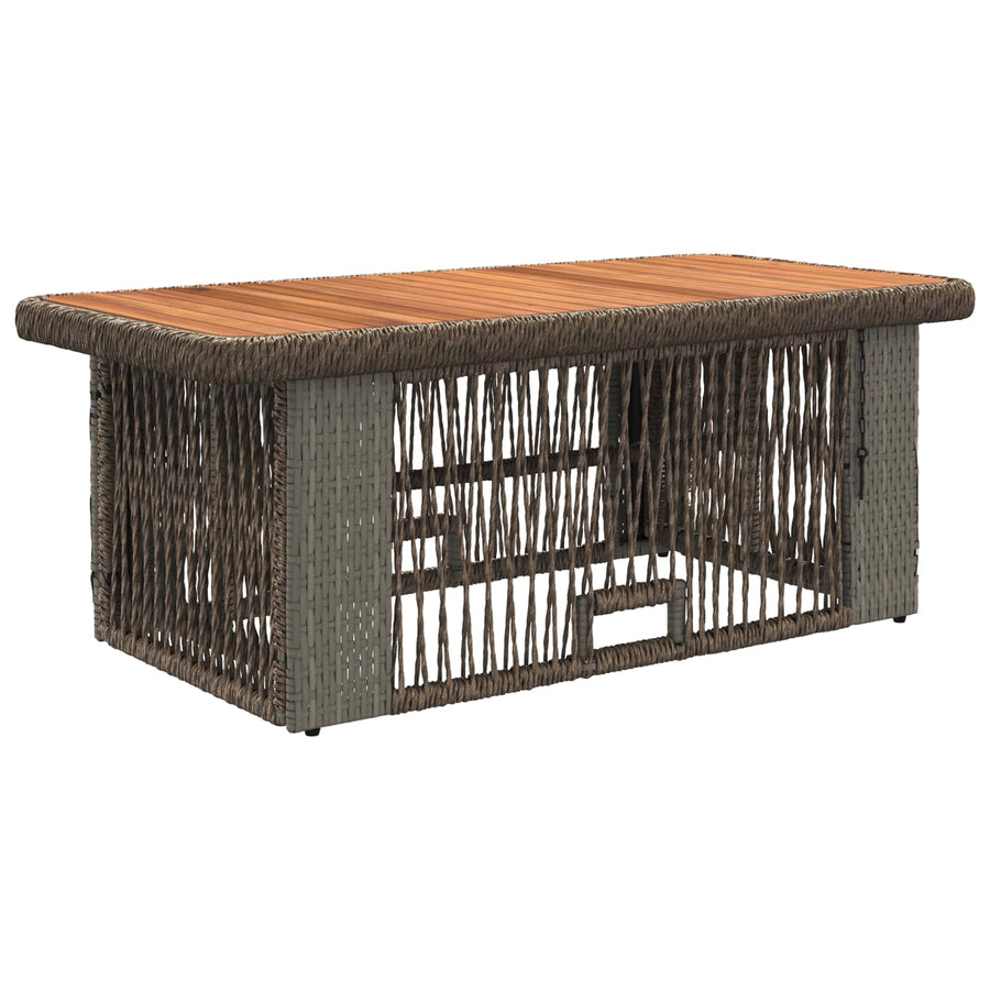 Tuin eettafelset 4 pcs Grijs en Donkergrijs poly rattan
