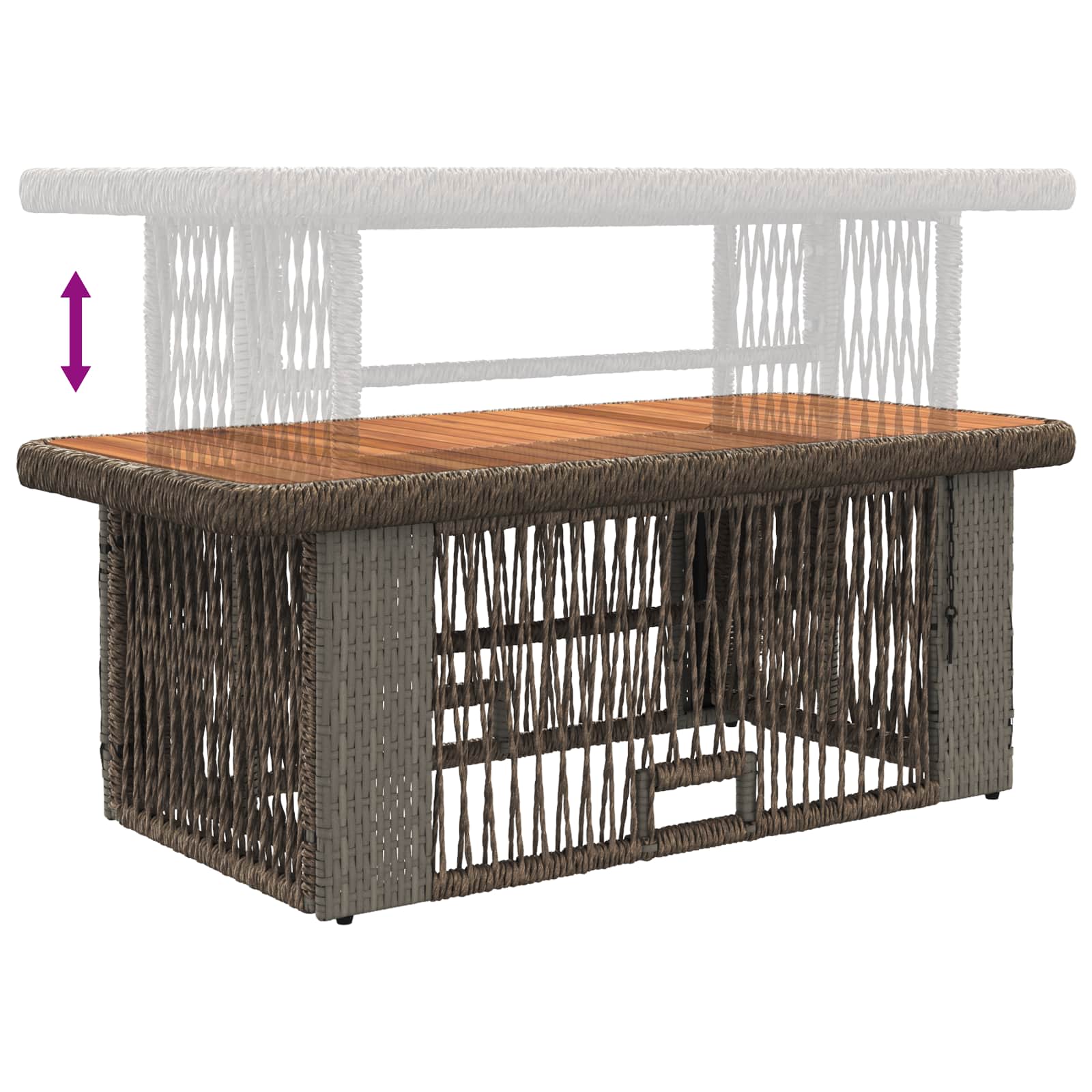 Tuin eettafelset 4 pcs Grijs en Donkergrijs poly rattan