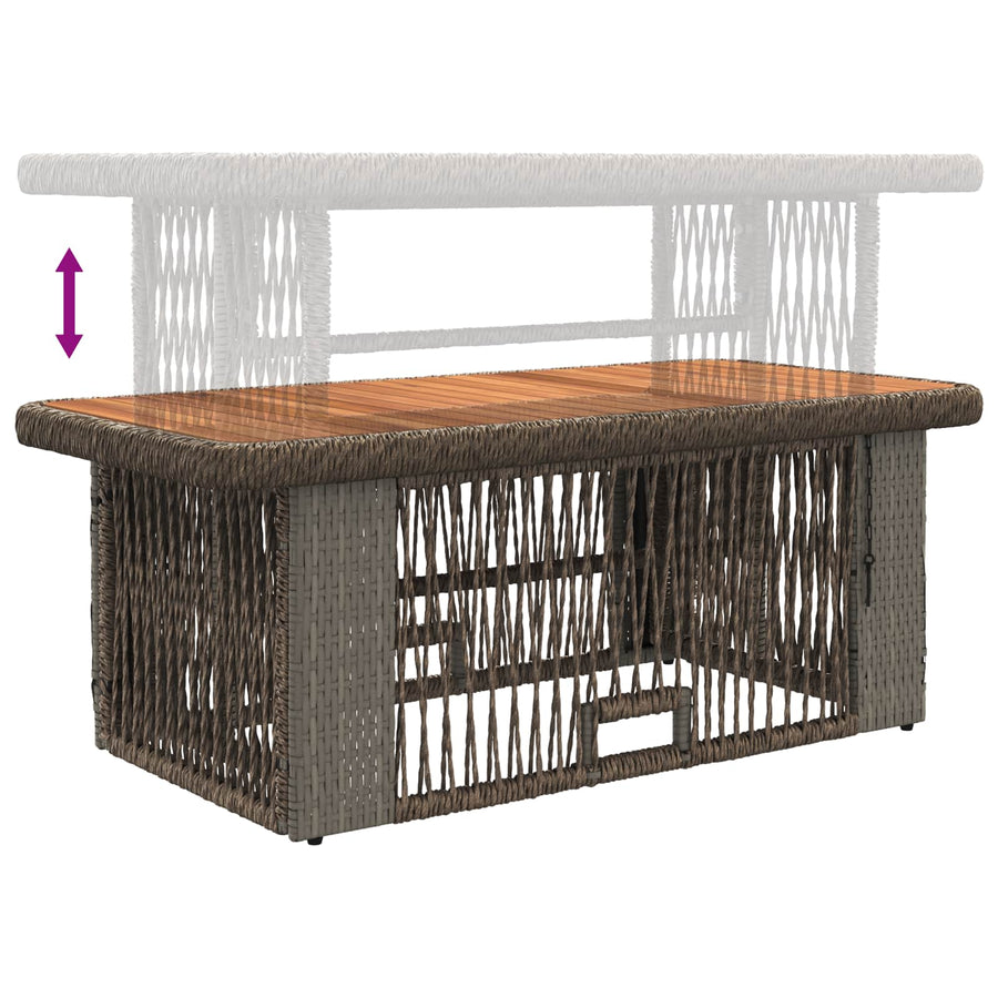 Tuin eettafelset 4 pcs Grijs en Donkergrijs poly rattan