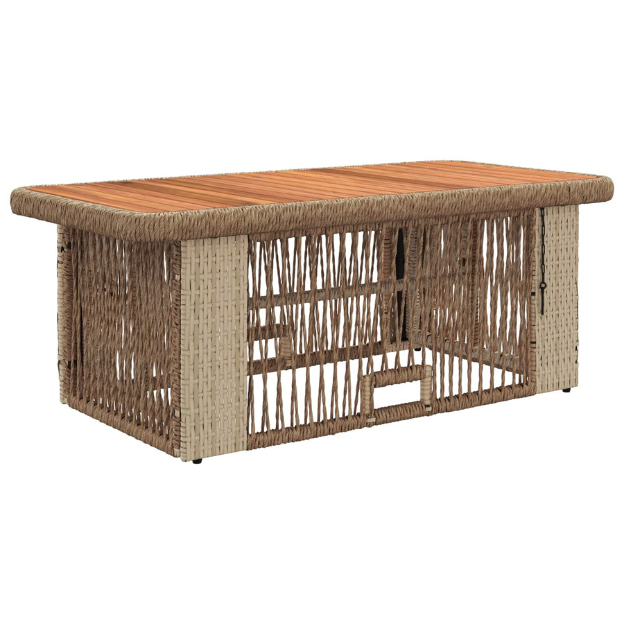 Tuin eettafelset met kussen 4 pcs Beige en Crème poly rattan