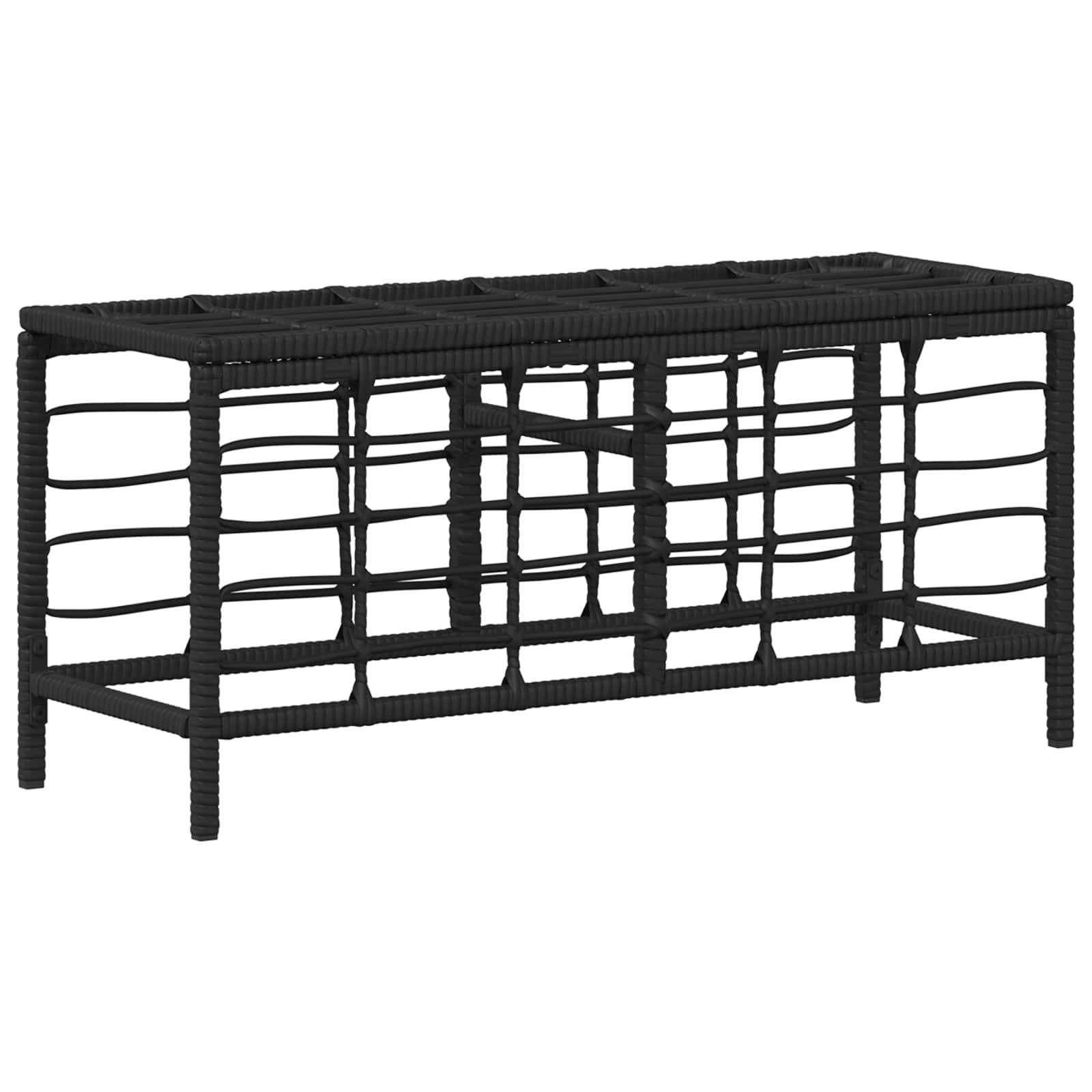Tuin eettafelset 3 pcs Zwart en Grijs Poly Riet en Acaciahout