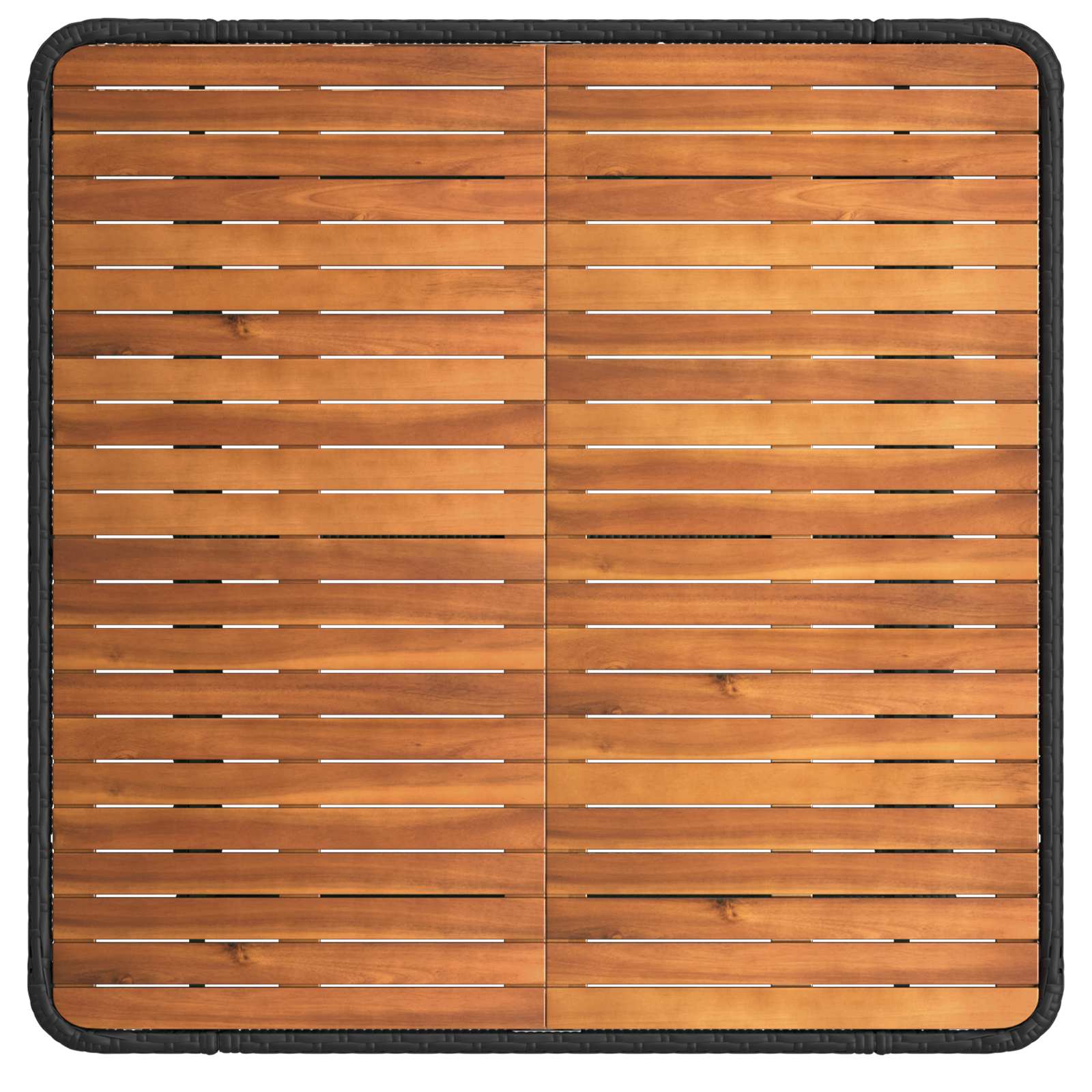 Tuin eettafelset 3 pcs Zwart en Grijs Poly Riet en Acaciahout