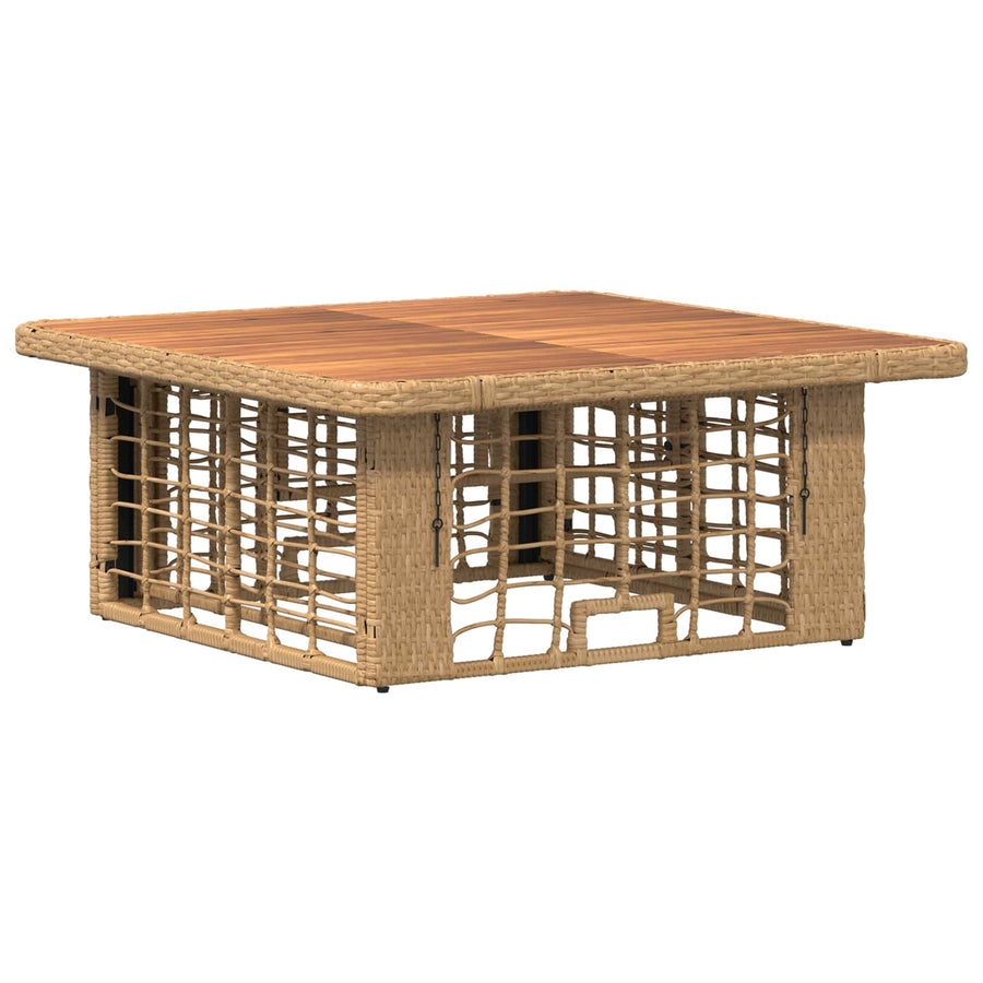 Tuin eettafelset 3 pcs Natuur en Wit Poly Riet en Acaciahout