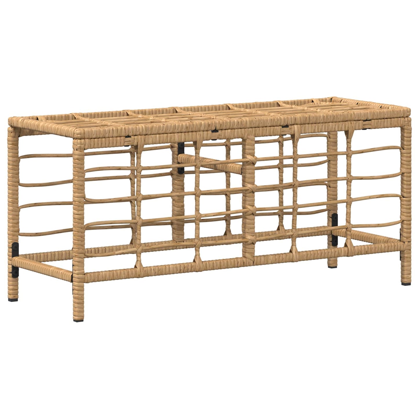 Tuin eettafelset 3 pcs Natuur en Wit Poly Riet en Acaciahout