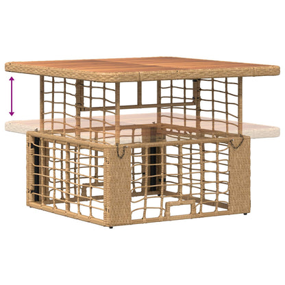 Tuin eettafelset 3 pcs Natuur en Wit Poly Riet en Acaciahout
