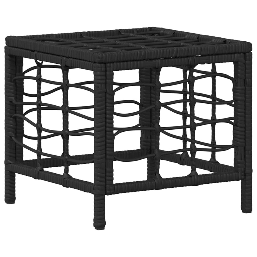 Tuin eettafelset 3 pcs Zwart en Grijs Poly Riet en Acaciahout