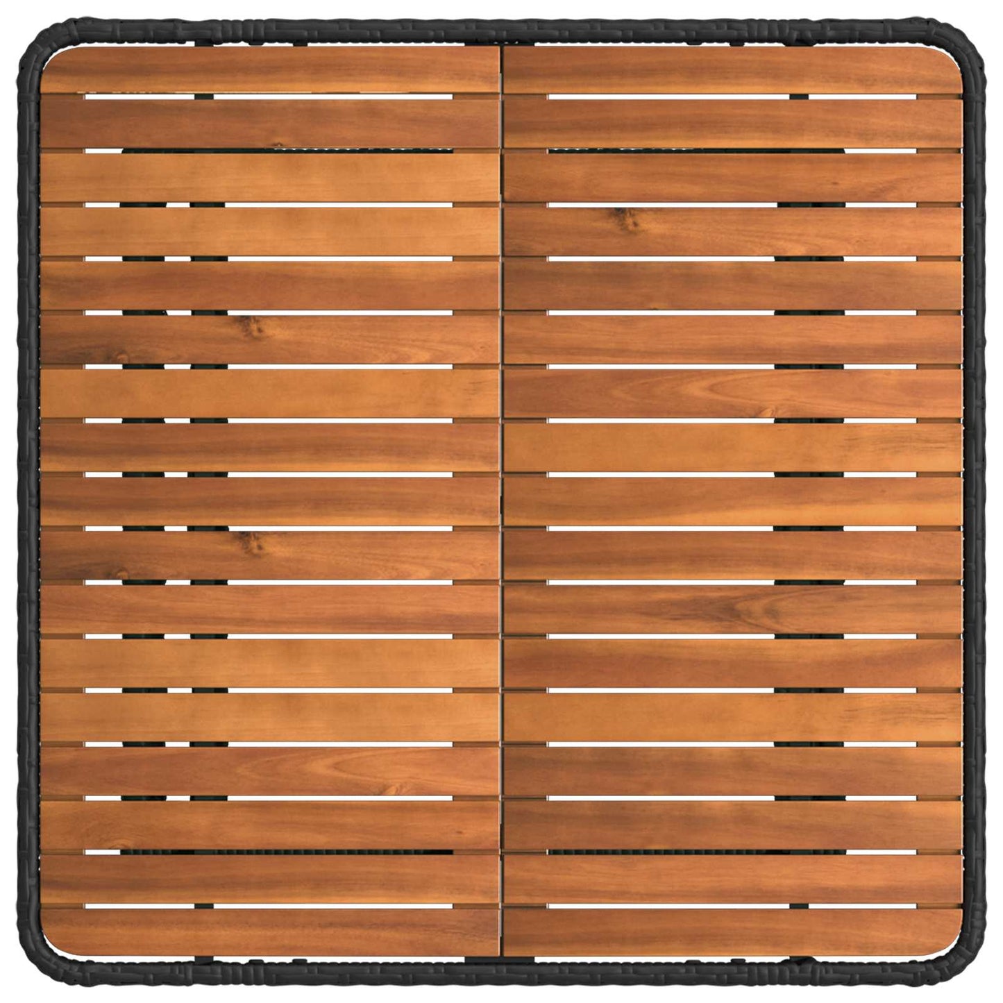 Tuin eettafelset 3 pcs Zwart en Grijs Poly Riet en Acaciahout