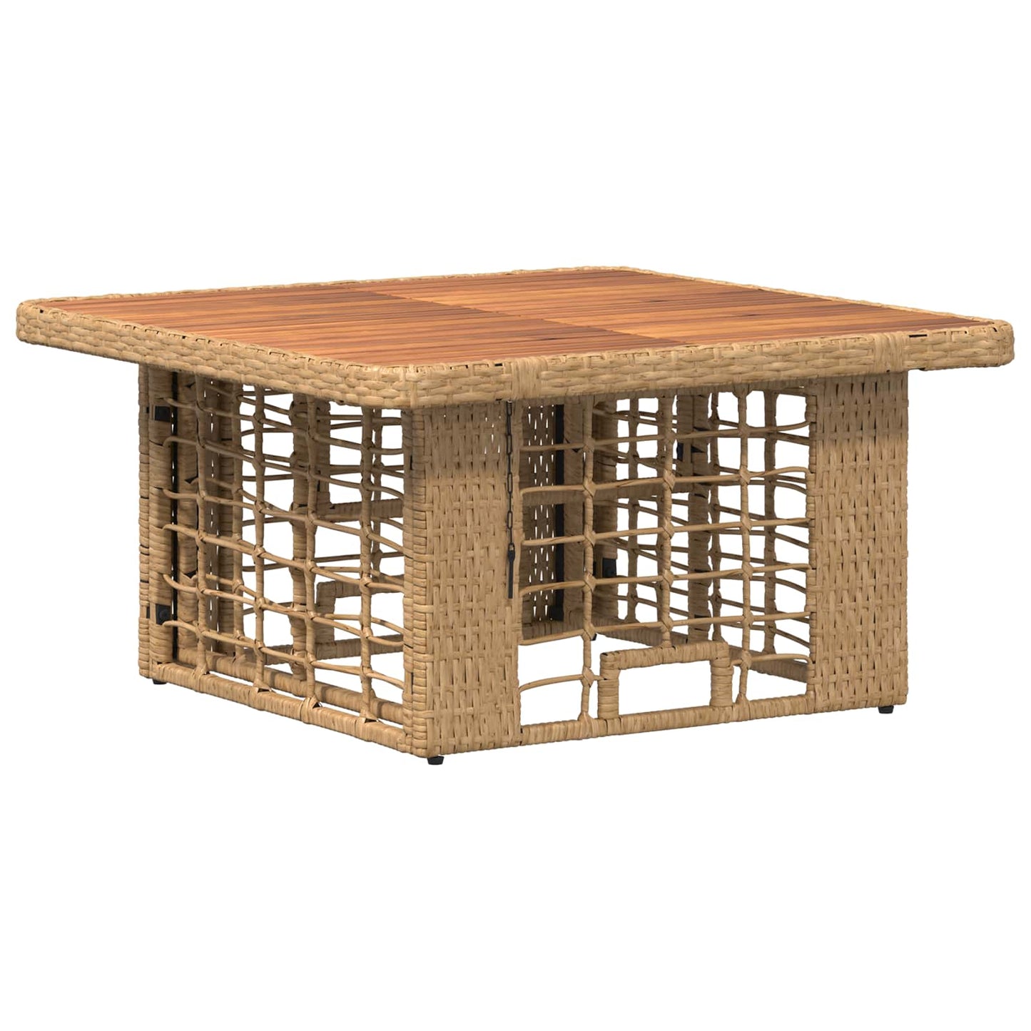 Tuin eettafelset 3 pcs Natuur en Wit Poly Riet en Acaciahout