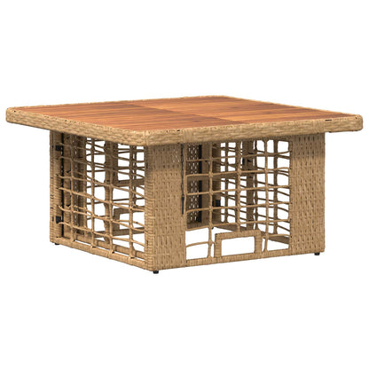 Tuin eettafelset 3 pcs Natuur en Wit Poly Riet en Acaciahout