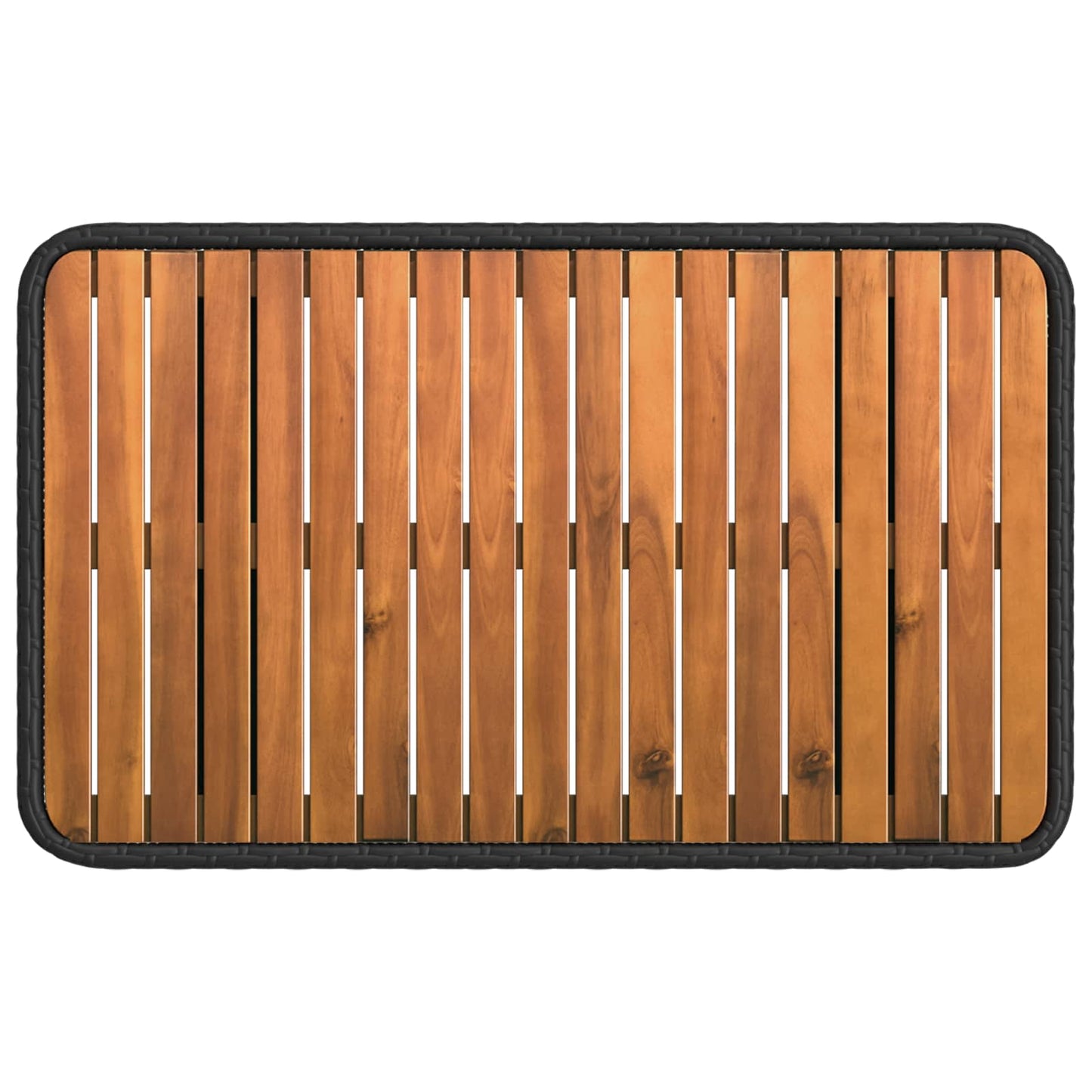 Tuin eettafelset 3 pcs Zwart en Grijs Poly Riet en Acaciahout