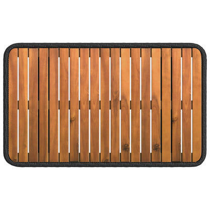 Tuin eettafelset 3 pcs Zwart en Grijs Poly Riet en Acaciahout