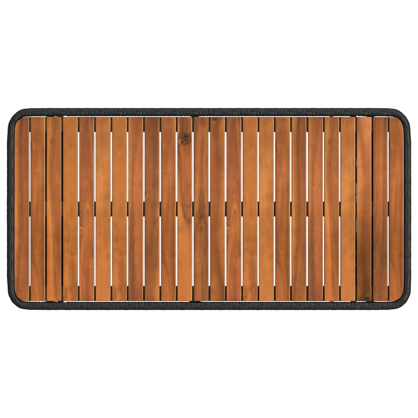 Tuin eettafelset 4 pcs Zwart en Grijs Poly Riet en Acaciahout