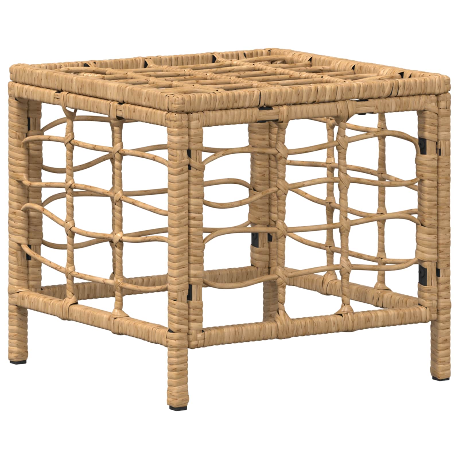 Tuin eettafelset 4 pcs Natuur en Wit Poly Riet en Acaciahout