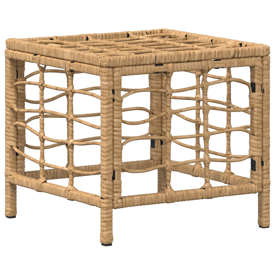 Tuin eettafelset 4 pcs Natuur en Wit Poly Riet en Acaciahout
