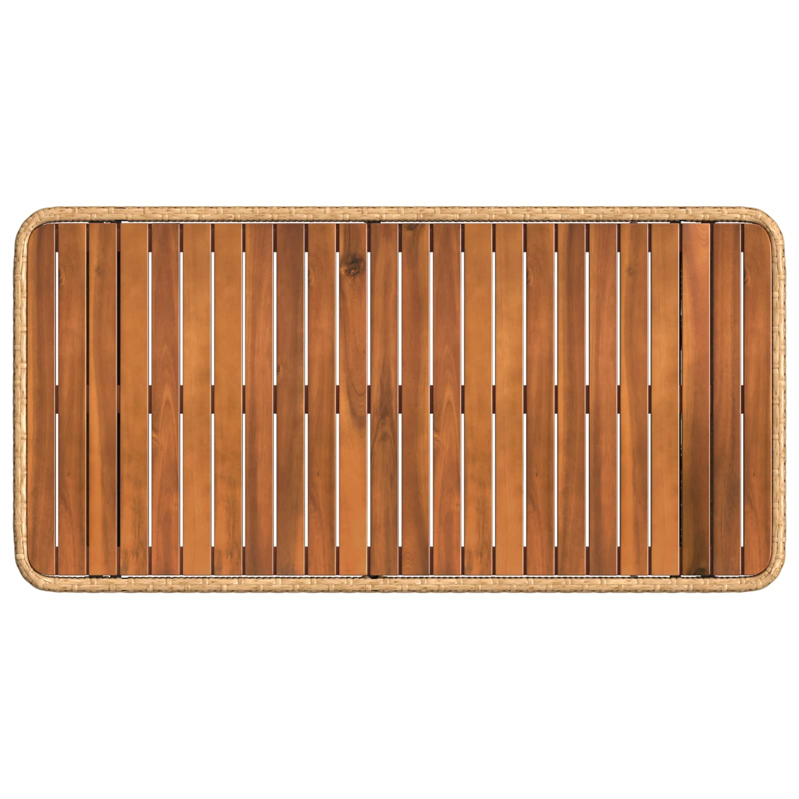 Tuin eettafelset 4 pcs Natuur en Wit Poly Riet en Acaciahout