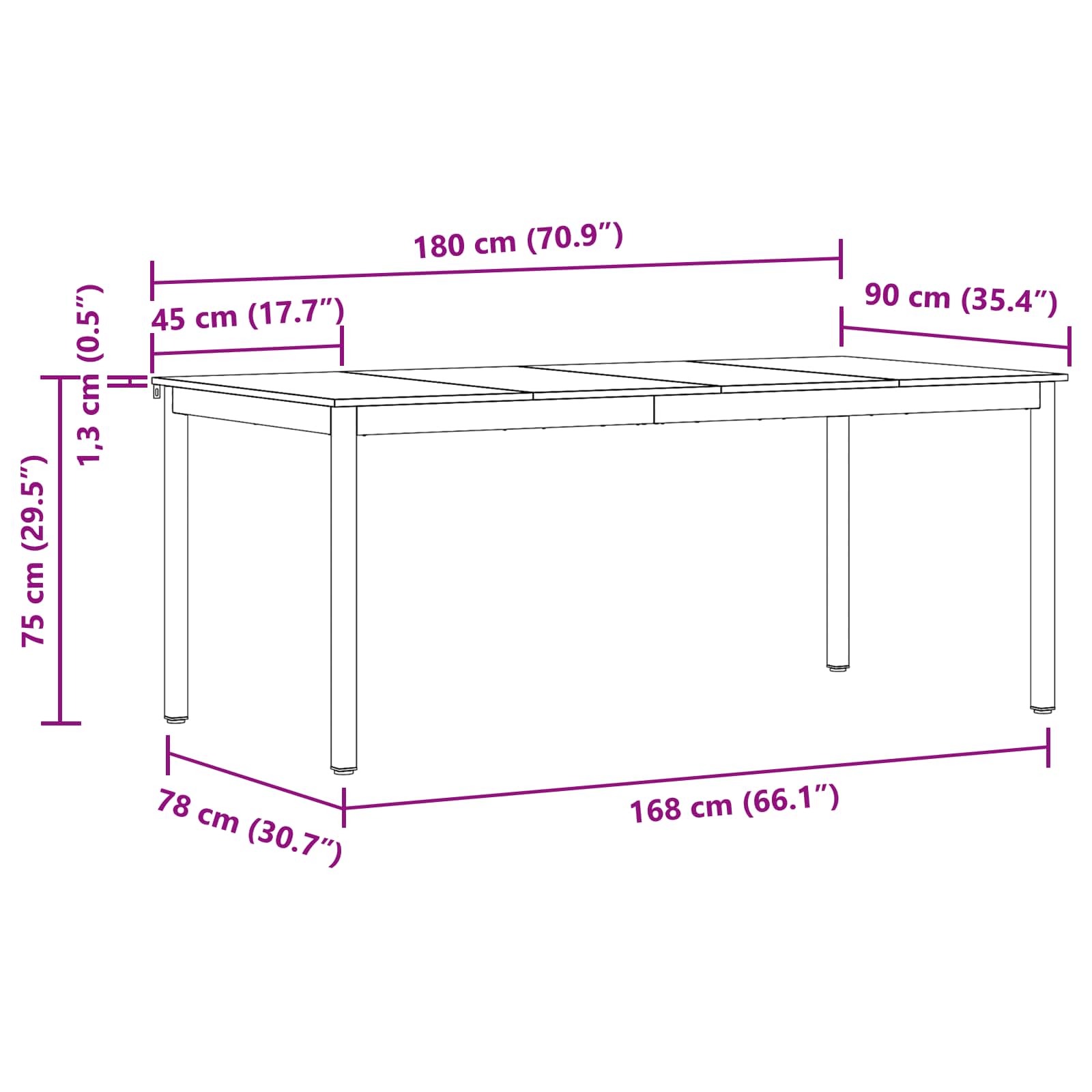 Eettafels Bewerkt hout