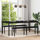 Eettafel 200x100x75 cm bewerkt hout metaal zwart
