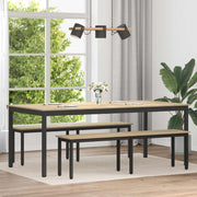 Eettafel 200x100x75 cm bewerkt hout metaal zwart
