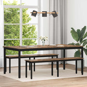 Eettafel 200x100x75 cm bewerkt hout metaal
