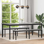 Eettafel 200x100x75 cm bewerkt hout zwart metaal