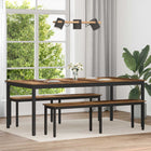 Eettafel 200x100x75 cm bewerkt hout metaal